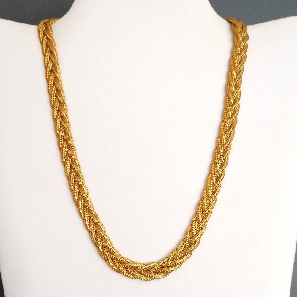 Gold braided necklace